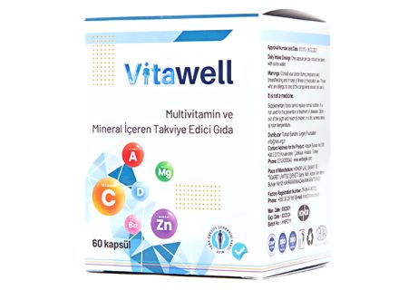 VitaWell Kapsül Multivitamin ve Mineral İçeren Takviye Edici Gıda