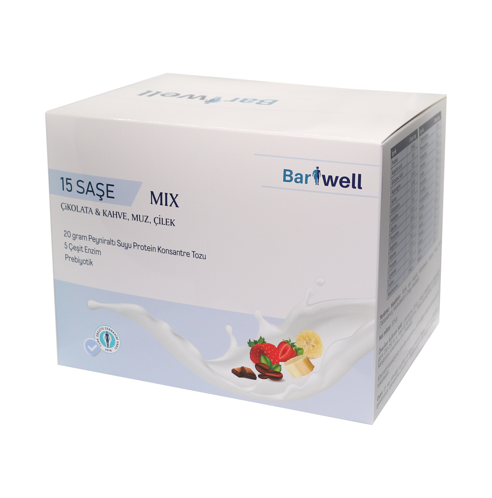 Bariwell Mix Protein Tozu 15 Saşe (Çikolata&Kahve, Muz, Çilek) - Görsel 5